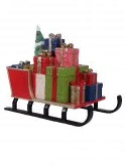Sale Christmas Warehouse Santa's Sled With Christmas Presents Life Size Resin Decoration Ornament - 1.3M