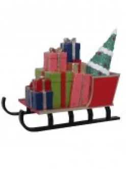 Sale Christmas Warehouse Santa's Sled With Christmas Presents Life Size Resin Decoration Ornament - 1.3M
