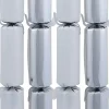 Cheap Christmas Warehouse Shiny Criss Cross & Glitter Silver Christmas Cracker Bon Bons - 6 X 34Cm