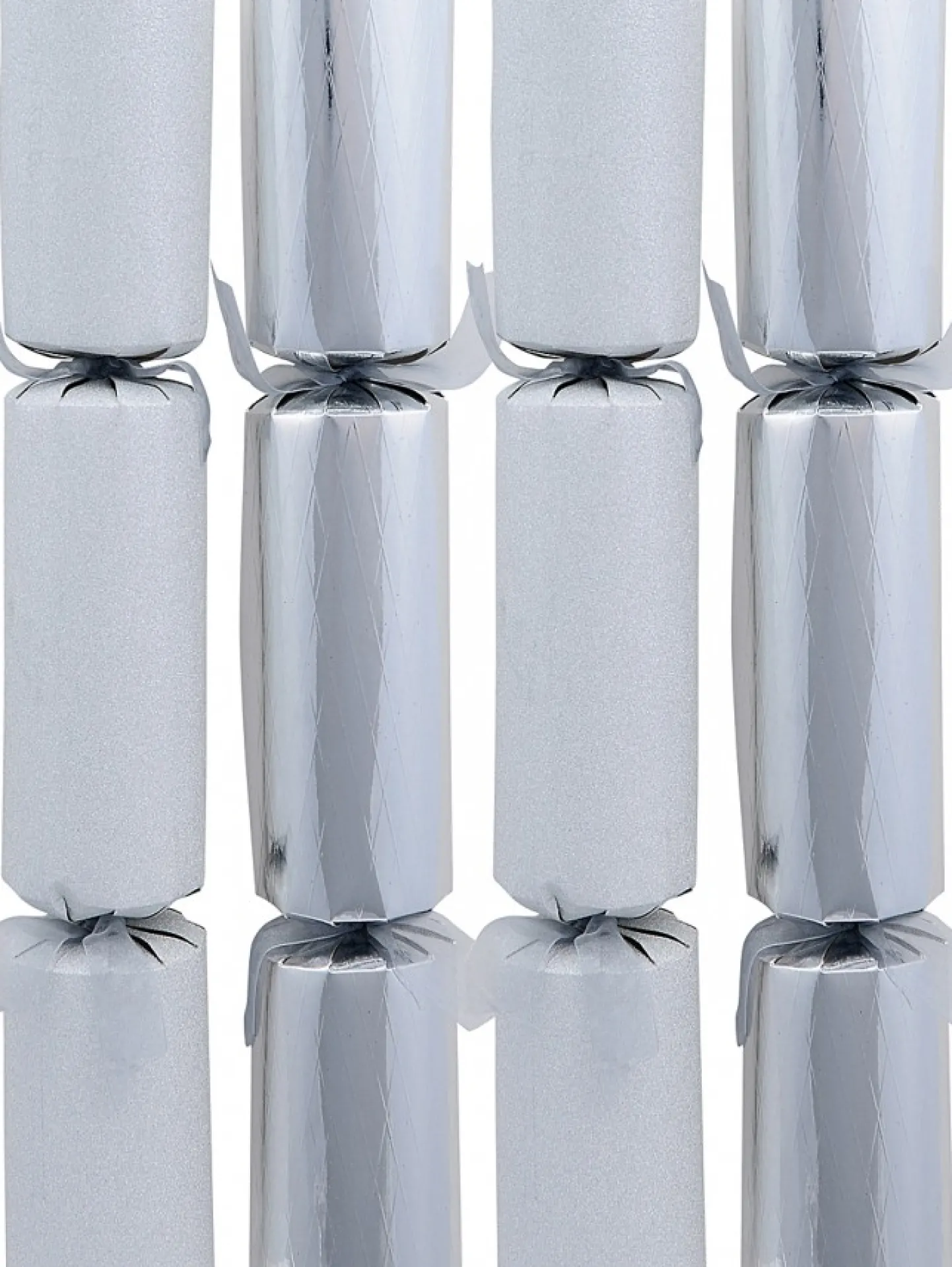 Cheap Christmas Warehouse Shiny Criss Cross & Glitter Silver Christmas Cracker Bon Bons - 6 X 34Cm