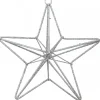 Online Christmas Warehouse Silver Glittered 3D Wire Framed Star Christmas Tree Hanging Decoration - 16Cm