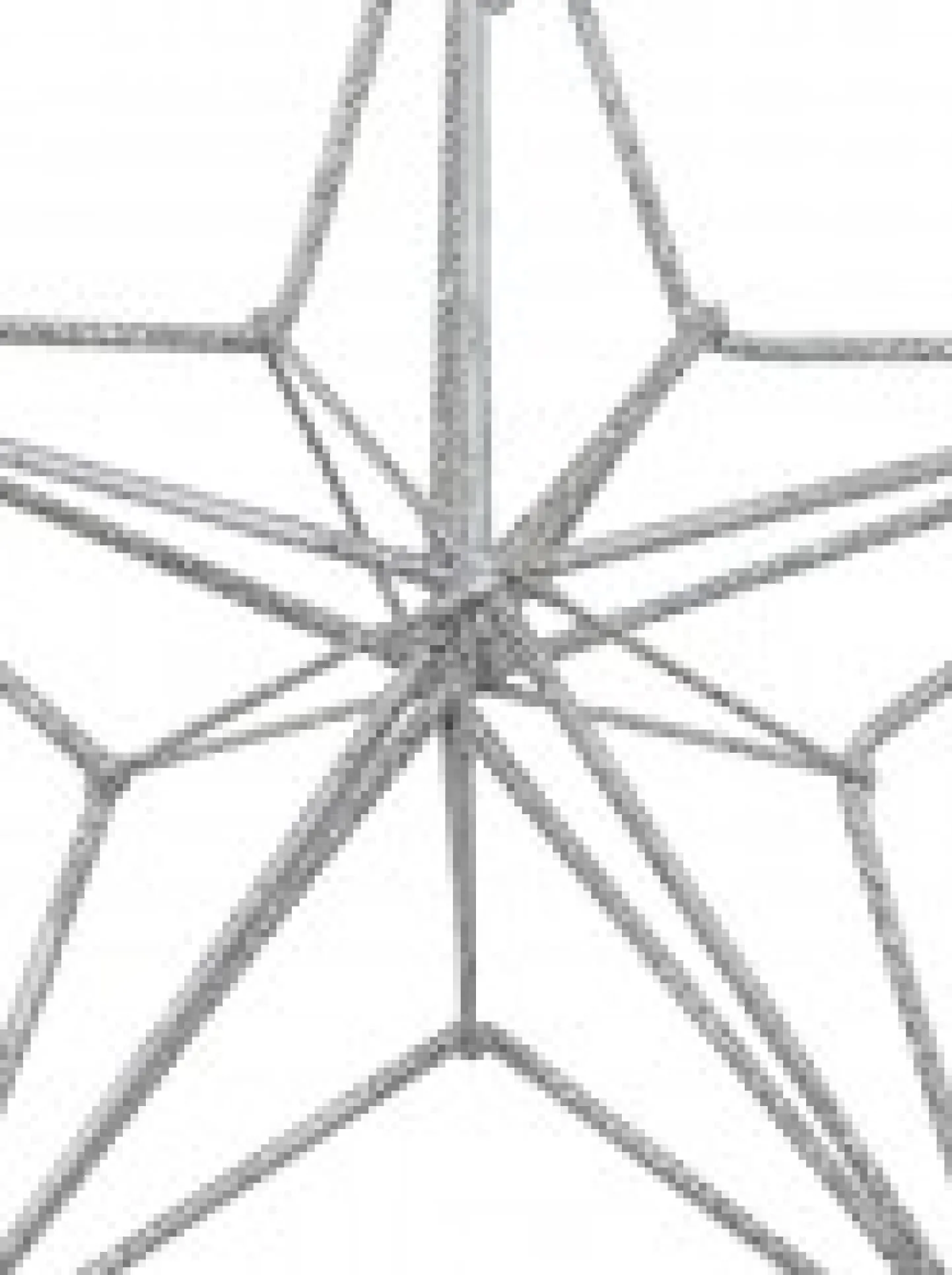 Online Christmas Warehouse Silver Glittered 3D Wire Framed Star Christmas Tree Hanging Decoration - 16Cm
