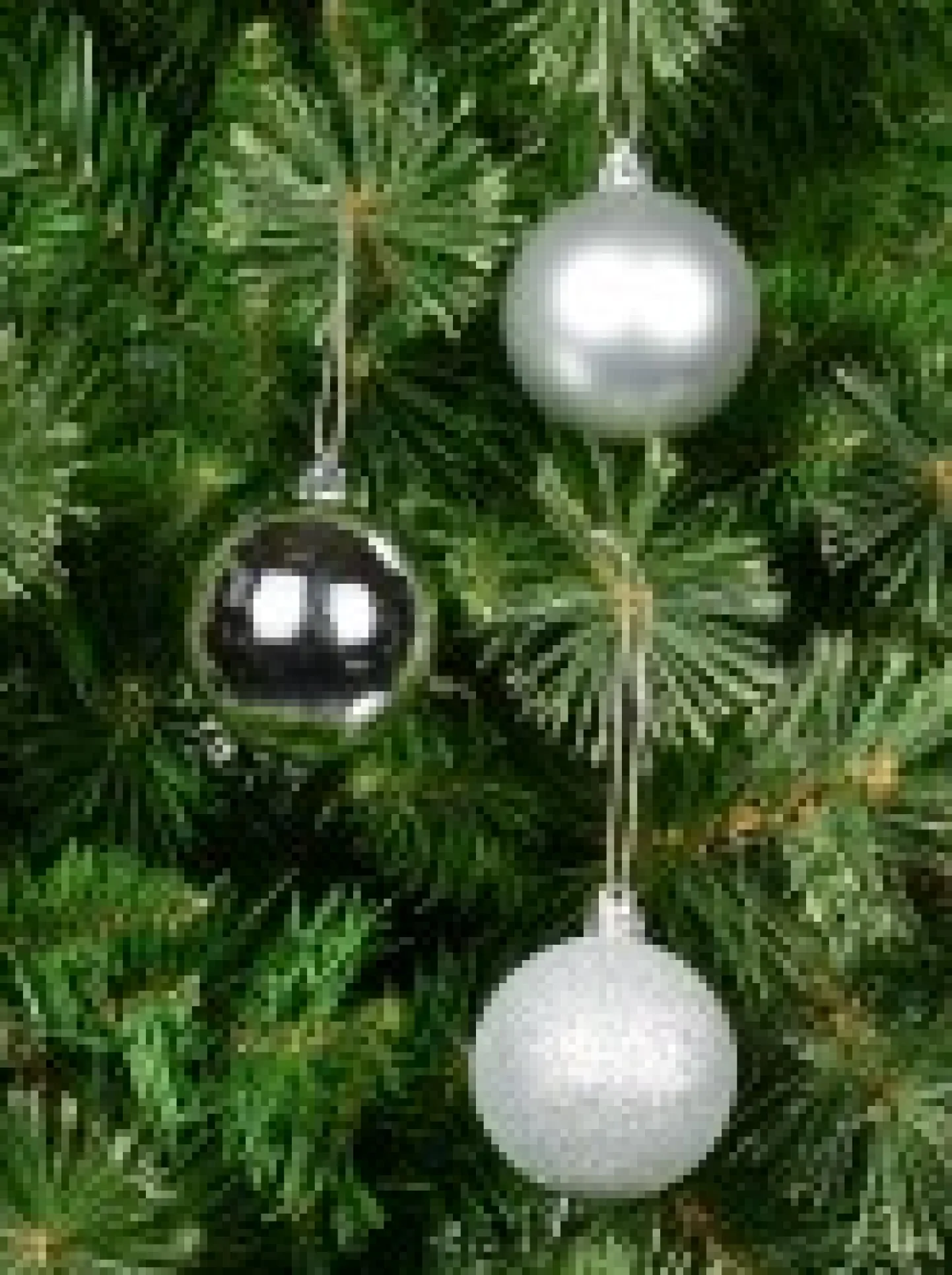 New Christmas Warehouse Silver Glittered, Matte & Metallic Christmas Bauble Decorations - 12 X 60Mm