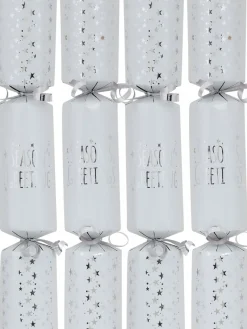 Best Christmas Warehouse Silver Season's Greetings Text On White Christmas Cracker Bon Bons - 50 X 30Cm
