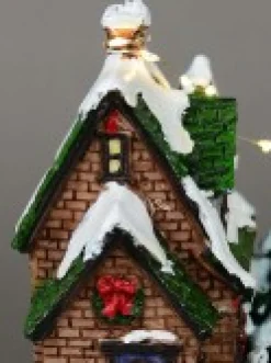 New Christmas Warehouse Snow Day! Skating Around A Frozen Pond Christmas Village Scene - 26Cm