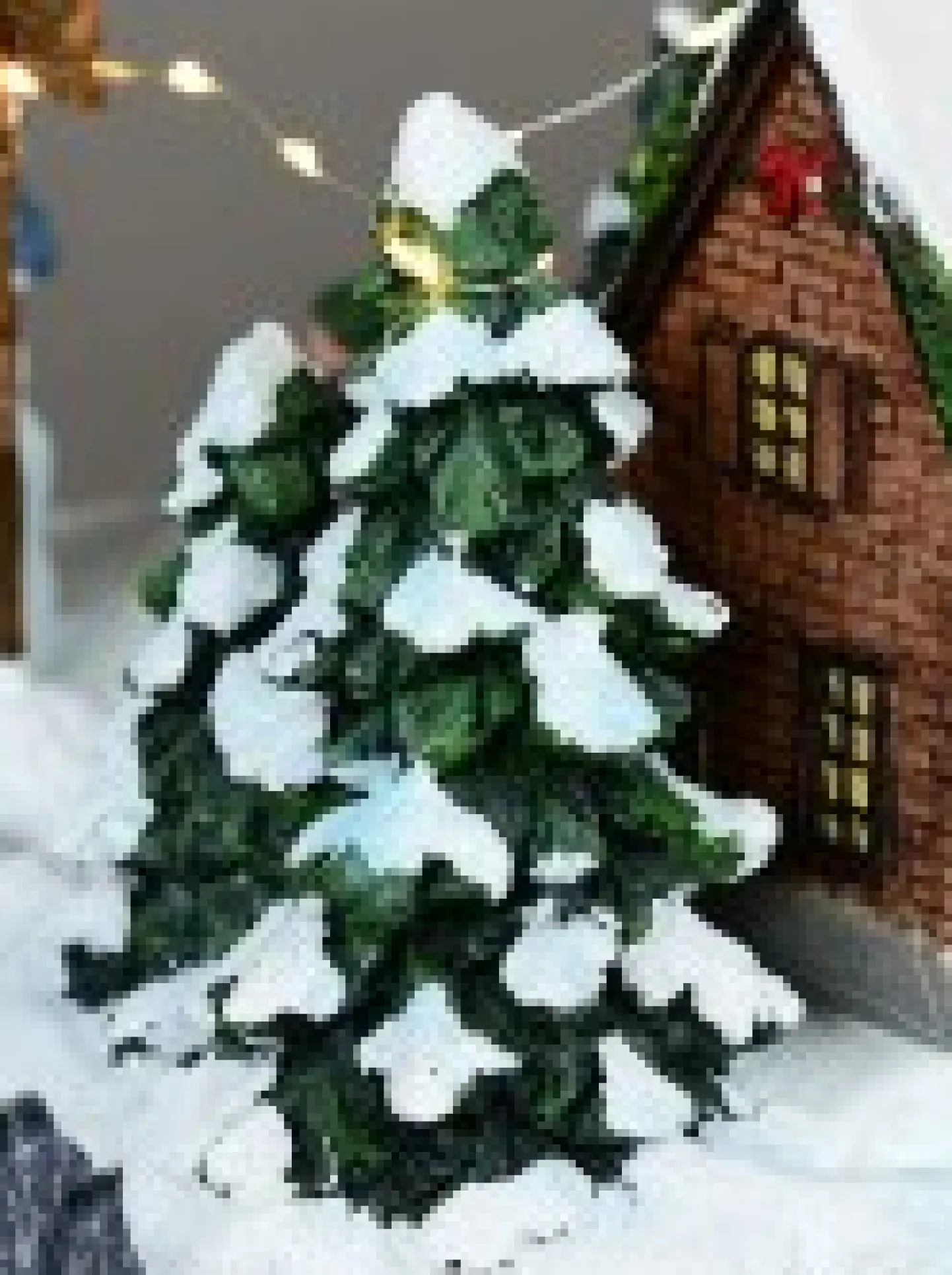 New Christmas Warehouse Snow Day! Skating Around A Frozen Pond Christmas Village Scene - 26Cm