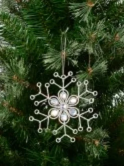 Sale Christmas Warehouse Snowflake & Encrusted Diamante Christmas Tree Hanging Decoration - 12Cm