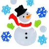 Sale Christmas Warehouse Snowman, Snowflakes & Snowballs Gel Window Cling Decoration - 19Cm