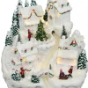 Flash Sale Christmas Warehouse Snowy Mountain Christmas Town Scene With Lights & Moving Figures - 30Cm