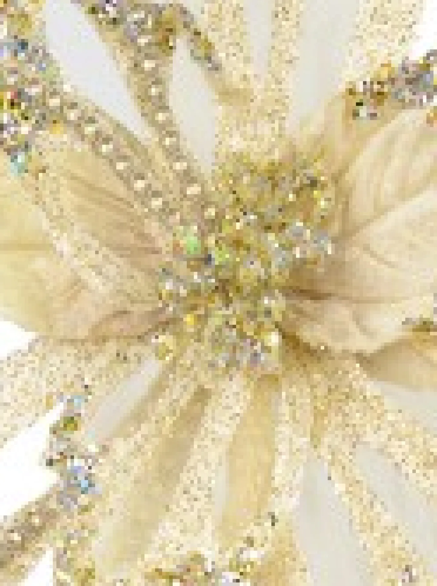 Discount Christmas Warehouse Soft Gold Poinsettia With Diamantes Decorative Christmas Flower Pick - 23Cm