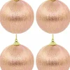 Outlet Christmas Warehouse Spectacular Pink Christmas Baubles Decorated With Gold Silk Thread - 8 X 75Mm
