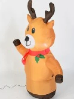 Online Christmas Warehouse Standing Happy Reindeer Illuminated Christmas Inflatable Display - 1.2M