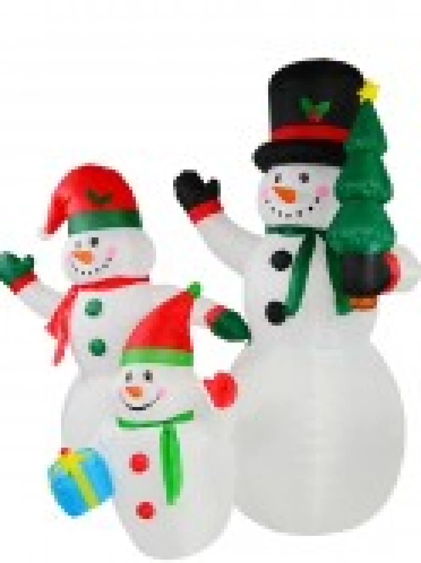 Discount Christmas Warehouse The Joyous Snowman Family Illuminated Christmas Inflatable Display - 2.2M