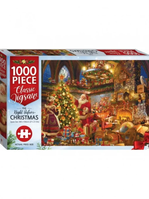 Best Sale Christmas Warehouse The Night Before Christmas With Santa & Mrs Claus Jigsaw Puzzle - 1000 Pieces