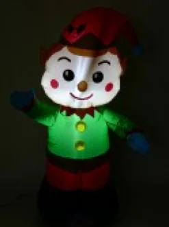 Hot Christmas Warehouse Toy Look Greeting Elf Illuminated Christmas Inflatable Display - 1.2M
