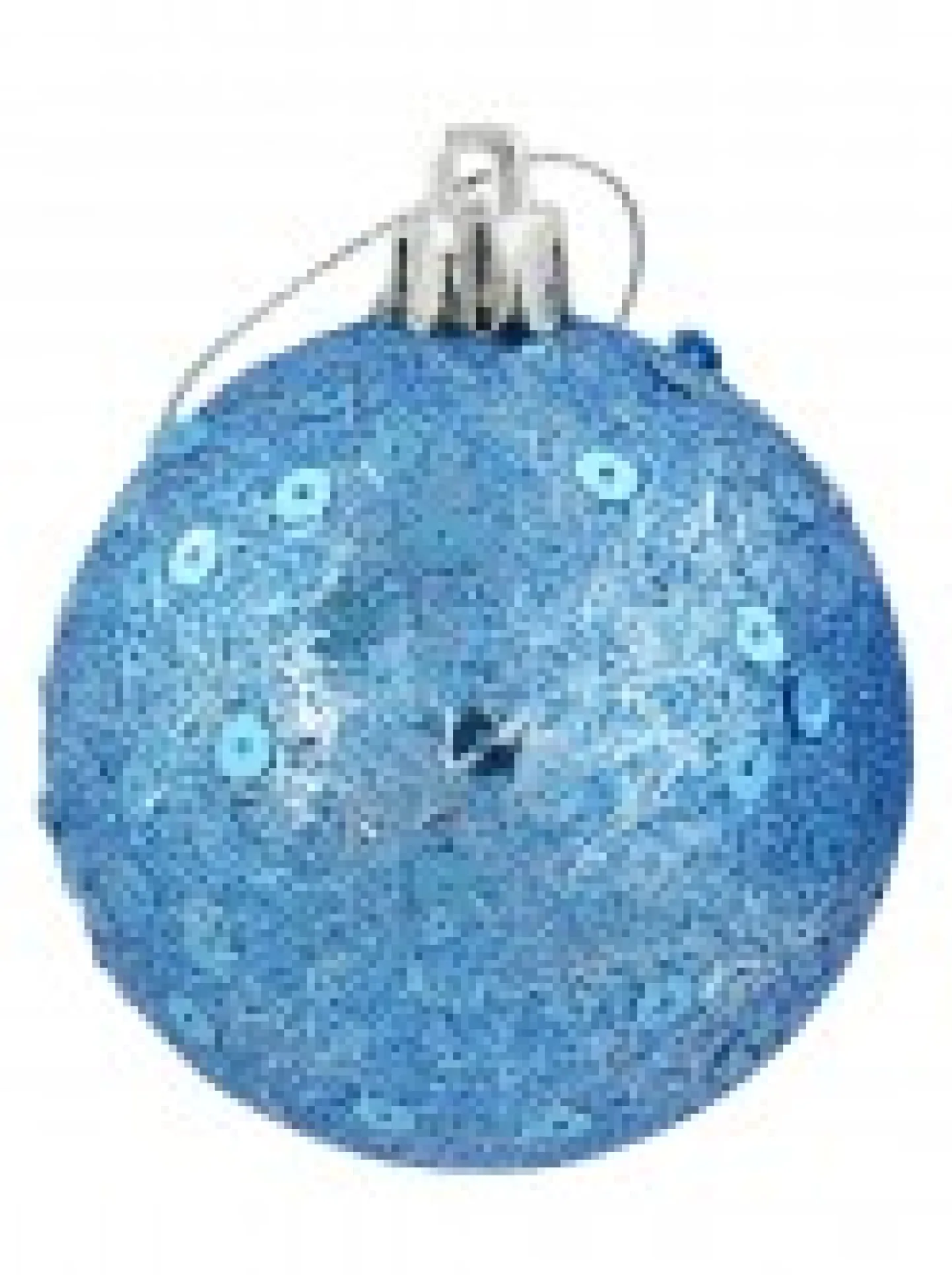 Cheap Christmas Warehouse Turquoise Glittered & Sequin Christmas Bauble Decorations - 6 X 60Mm