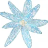 Best Christmas Warehouse Turquoise Poinsettia With Iridescent Sequins Christmas Flower Pick - 26Cm