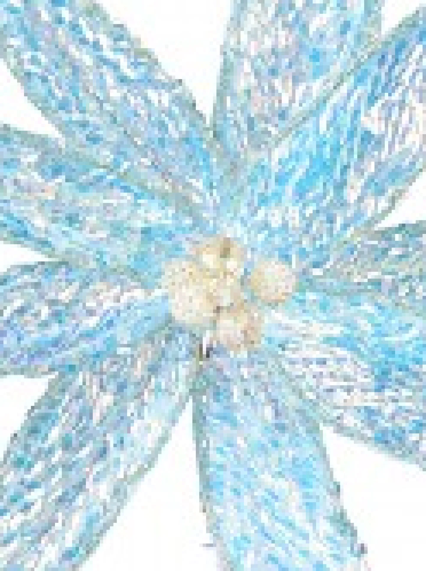 Best Christmas Warehouse Turquoise Poinsettia With Iridescent Sequins Christmas Flower Pick - 26Cm
