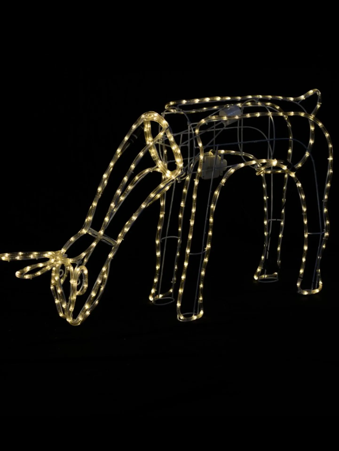 Best Sale Christmas Warehouse Warm White Led Large Feeding Reindeer Cow 3D Rope Light Silhouette - 1.2M