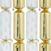 Online Christmas Warehouse White & Gold With Pine Christmas Tree Branches Print Bon Bons - 50 X 30Cm