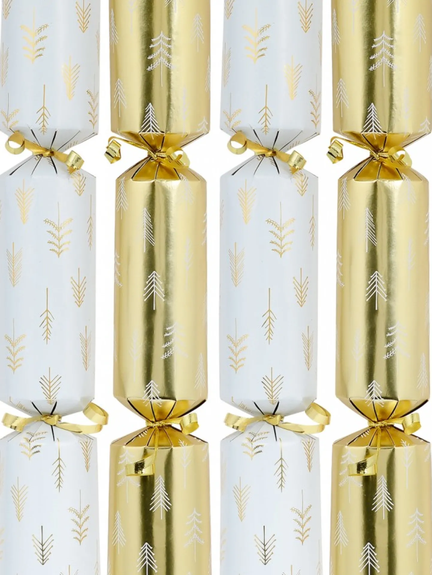 Online Christmas Warehouse White & Gold With Pine Christmas Tree Branches Print Bon Bons - 50 X 30Cm