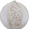 Shop Christmas Warehouse White Sequin & Velvet Bauble Christmas Tree Hanging Decoration - 11Cm