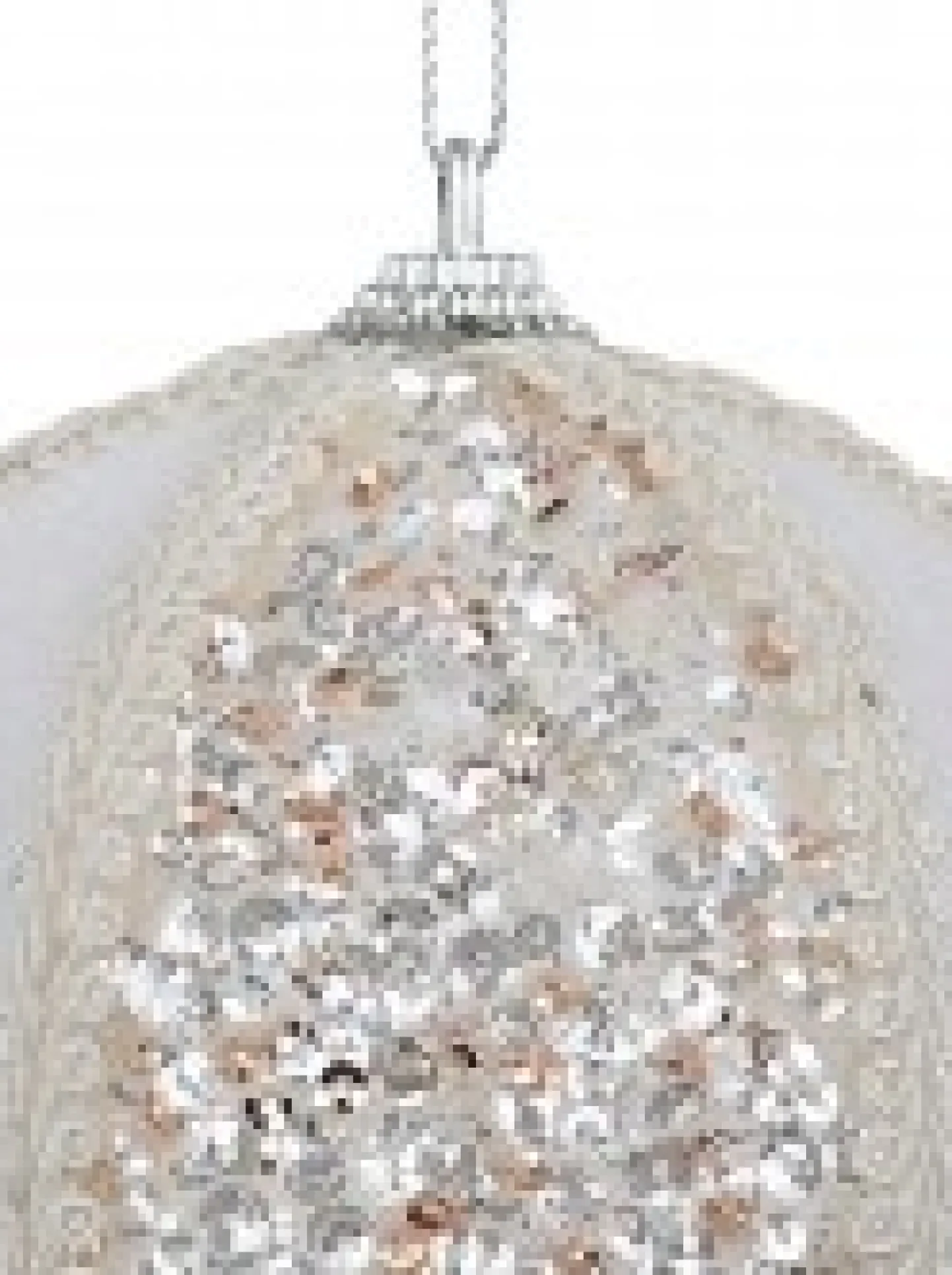 Shop Christmas Warehouse White Sequin & Velvet Bauble Christmas Tree Hanging Decoration - 11Cm