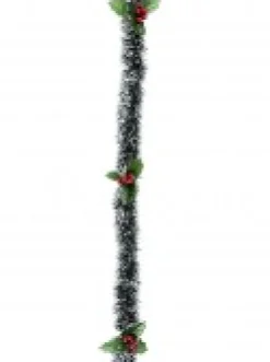 Best Sale Christmas Warehouse White Tip Pine Needle With Holly Christmas Tinsel Garland - 2.7M