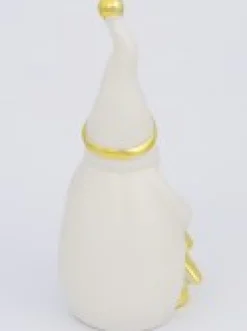Flash Sale Christmas Warehouse White Winter Santa With Gold Tree Ceramic Christmas Ornament - 15Cm