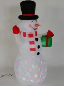 Flash Sale Christmas Warehouse Winking Snowman With Led Disco Light Christmas Inflatable Display - 1.5M
