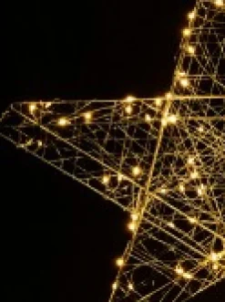 Best Sale Christmas Warehouse Wire Mesh 3D Star With Neutral White Seed Led Christmas Light Display - 55Cm