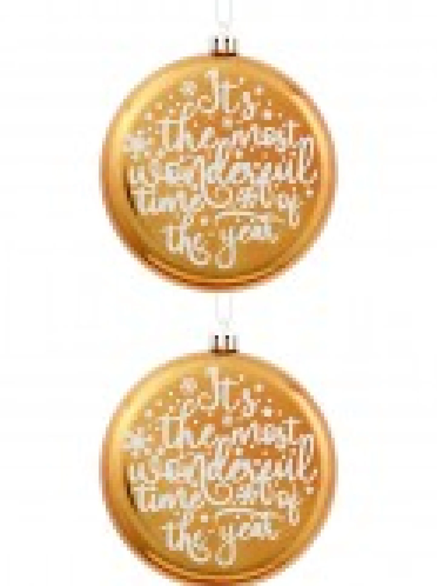 Flash Sale Christmas Warehouse Wonderful Christmas Font On Gold Disc Tree Hanging Decorations - 2 X 11Cm